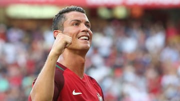 Cristiano Ronaldo, con Portugal, en el partido ante Estonia, último amistoso de la selección lusa antes de la Eurocopa 2016.