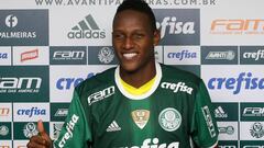 Yerry Mina llegó este semestre a Palmeiras de Brasil tras su paso exitoso por Independiente Santa Fe,