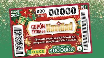 Cupón Extra Navidad de la ONCE: comprobar los resultados del sorteo de hoy, lunes 1 de enero
