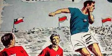 Antes, en 1953, Chile jugó de azul en un amistoso ante España en el estadio Nacional.