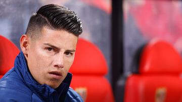 MADRID, SPAIN - NOVEMBER 08: James Rodriguez of Rayo Vallecano looks on during the Spanish League, LaLiga EA Sports, football match played between Rayo Vallecano and UD Las Palmas at Estadio de Vallecas on November 8, 2024, in Madrid, Spain. (Photo By Dennis Agyeman/Europa Press via Getty Images)