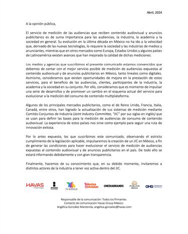 Empresas de TV y publicidad en México unen esfuerzos