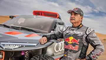 Carlos Sainz of team Audi seen during Testing for Dakar 2024 in Merzougha, Morocco on October 09, 2023 // Kin Marcin / Red Bull Content Pool // SI202311200677 // Usage for editorial use only //