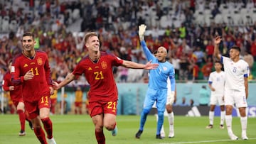 Dani Olmo, autor del primer gol de España ante Costa Rica y del tanto 100 de la Selección en los Mundiales.