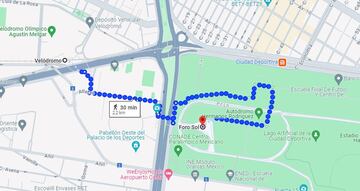 Ruta para el Foro Sol