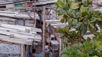 Vista de hoy, viernes 22 de enero de 2016, de una zona de la Favela Beco do Sururu, ubicada junto al barrio más rico de la ciudad de Recife, Boa Viagem, y donde se han registrado numerosos casos de dengue y chikunguña. La ciudad de Recife es la ciudad de Brasil con el mayor número de casos de zika, donde el virus se ha propagado especialmente en las zonas pobres. El Gobierno de Brasil ha organizado un "ejército" de cerca de 250.000 personas, entre militares y agentes de salud, para visitar todas las casas del país y erradicar los criaderos del mosquito transmisor del dengue y el zika, enfermedad por la que se ha decretado una emergencia sanitaria.