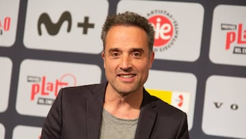 MADRID, SPAIN - MARCH 31: Daniel Guzman poses on stage after the Platino Iberoamerican Cinema Awards nominations at Madrid City Council on March 31, 2022 in Madrid, Spain. (Photo by Patricia J. Garcinuno/Getty Images)