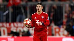 James Rodr&iacute;guez durante un partido de Champions League con Bayern M&uacute;nich.