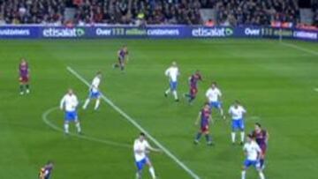 <b>12'. </b>Gol bien anulado a Keita por un ajustado fuera de juego .