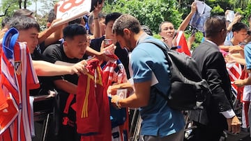 Koke, en su llegada a Hong Kong.