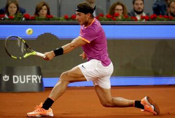 King of Clay, Rafa Nadal at the Caja Mágica this afternoon.