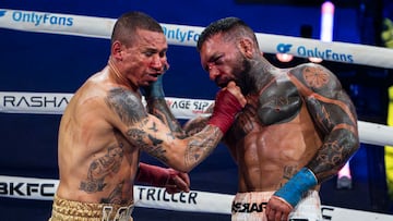 Tony Soto y Franco Tenaglia en pleno combate de BKFC.
