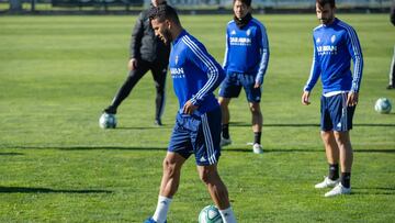 Luis Suárez, en la sesión de esta mañana.