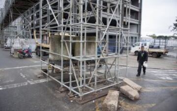 El estadio de Curitiba sin hacer y España se entrenó en "Cajú"