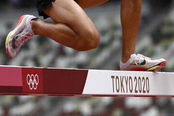 Ryuji Miura durante los 3000 metros obstáculos.