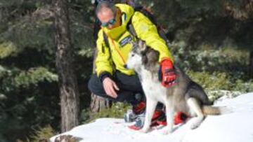 Manuel Calvo, con uno de sus perros