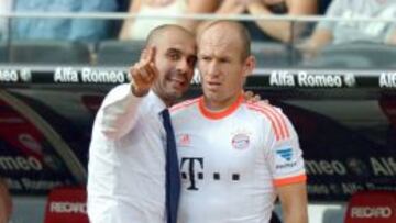 Guardiola y Robben, en imagen de archivo.