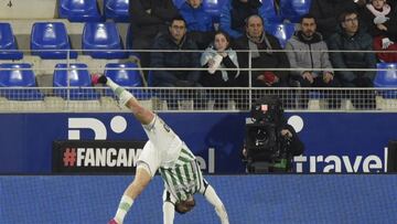 Jacobo celebra su gol ante el Huesca
