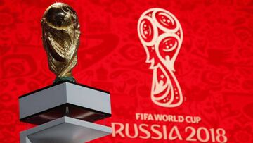 The World Cup trophy is on display during the &quot;Behind the scenes of the Final Draw&quot; event prior to the upcoming Final Draw of the 2018 FIFA World Cup Russia in Moscow, Russia November 29, 2017