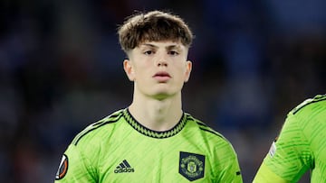 SAN SEBASTIAN, SPAIN - NOVEMBER 3: Alejandro Garnacho of Manchester United  during the UEFA Europa League   match between Real Sociedad v Manchester United at the Estadio Reale Arena on November 3, 2022 in San Sebastian Spain (Photo by David S. Bustamante/Soccrates/Getty Images)