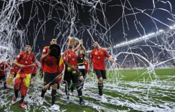 29 de junio de 2008. Final de la Eurocopa de Austria y Suiza entre Alemania y España. Celebración española.