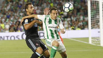 Guardado, con Jonny durante el Betis-Celta.