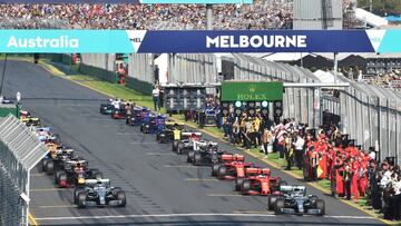 The starting grid is seen during the Formula One F1 Australian Grand Prix at the Albert Park Grand Prix Circuit in Melbourne, Australia, March 17, 2019. AAP/James Ross/via REUTERS  ATTENTION EDITORS - THIS IMAGE WAS PROVIDED BY A THIRD PARTY. NO RESALES. NO ARCHIVE. AUSTRALIA OUT. NEW ZEALAND OUT.