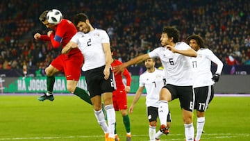 Soccer Football - International Friendly - Portugal vs Egypt - Letzigrund, Zurich, Switzerland - March 23, 2018 Portugal's Cristiano Ronaldo scores their second goal REUTERS/Arnd Wiegmann