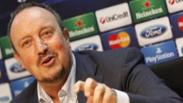 Benítez, en la previa del partido.