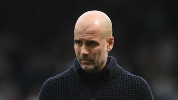 Pep Guardiola, entrenador del Manchester City, durante el partido de Premier League contra el Fulham.