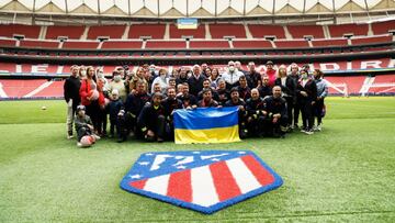 Los refugiados ucranianos en el Wanda Metropolitano. 