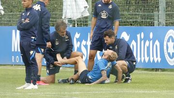 Entrenamiento Deportivo de La Coruña. lesion victor narro