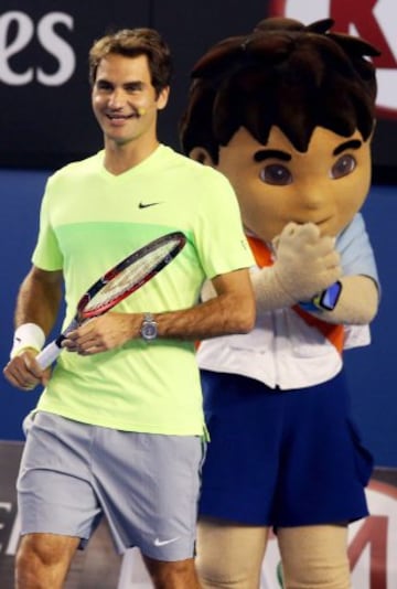 Las grandes figuras del tenis compartieron con los niños antes de que comience en torneo.