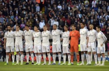 Minuto de silencio de los equipos por los atentados de París y de la revista Charlie Hebdo.