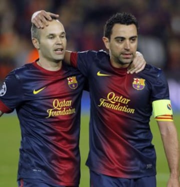 Andrés Iniesta y Xavi Hernández. 