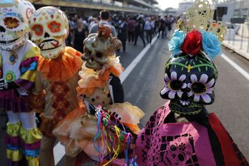 El día de muertos se vivió previo al Gran Premio de México