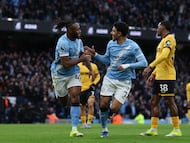 First half goals from Omar Marmoush and Antoine Semenyo gave Pep Guardiola’s team a much-needed win, which keeps the title race bubbling.