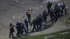 Disturbios en el Obelisco durante la celebración de River