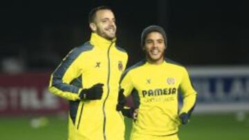 Roberto Soldado, en un entrenamiento con el Villarreal.