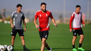 Quini durante un entrenamiento.