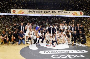 El Real Madrid se ha proclamado campeón de la Copa del Rey al vencer al Unicaja en la final por 68-95.                 