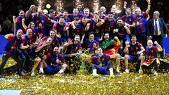 El Barça celebra su 12 ensaladera: tres títulos de Champions League en cuatro años en el Lanxess Arena.