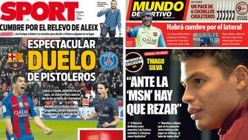Portadas de 'Sport' y 'Mundo Deportivo' del lunes 13 de febrero de 2017.