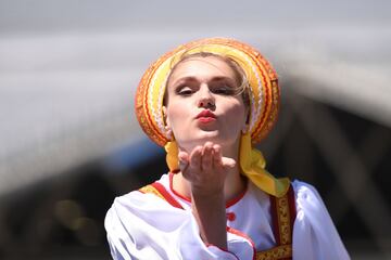 Aficionada Australiana en los alrededores del Samara Arena.