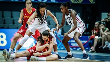 La Sub-17 femenina ante Estados Unidos.