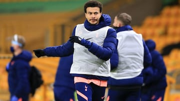 27 December 2020, England, Wolverhampton: Tottenham Hotspur's Dele Alli warms up during the English Premier League soccer match between Wolverhampton Wanderers and Tottenham Hotspur at Molineux Stadium. Photo: Lindsay Parnaby/PA Wire/dpa
27/12/2020