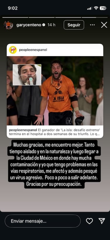 Gary Centeno, hospitalizado: los motivos del ingreso del ganador de La Isla Desafío Extremo
