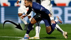 La lesión de Neymar ante el Lille: así se le dobló el tobillo