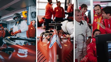 Los Sainz, durante su último día con Ferrari en Fiorano.