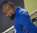 Piqué, en el entrenamiento; Vidal se incorpora al grupo